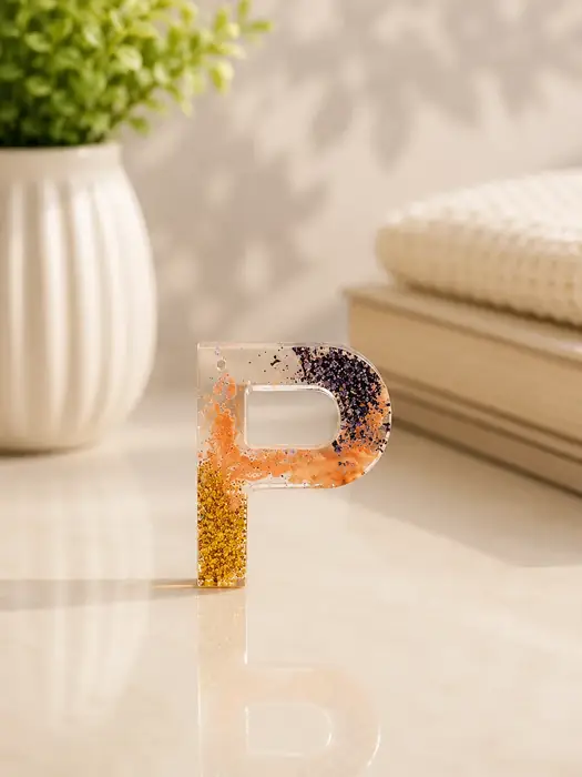 Custom resin letter P